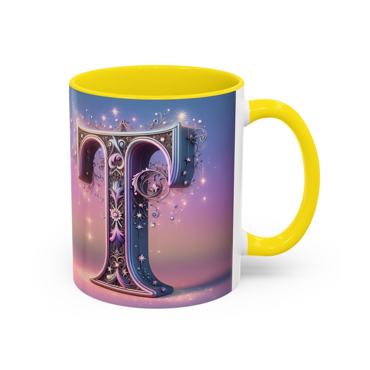 Elegant Decorative Letter "T" Coffee Mug - 11 & 15oz - Perfect Gift for Coffee Lovers!