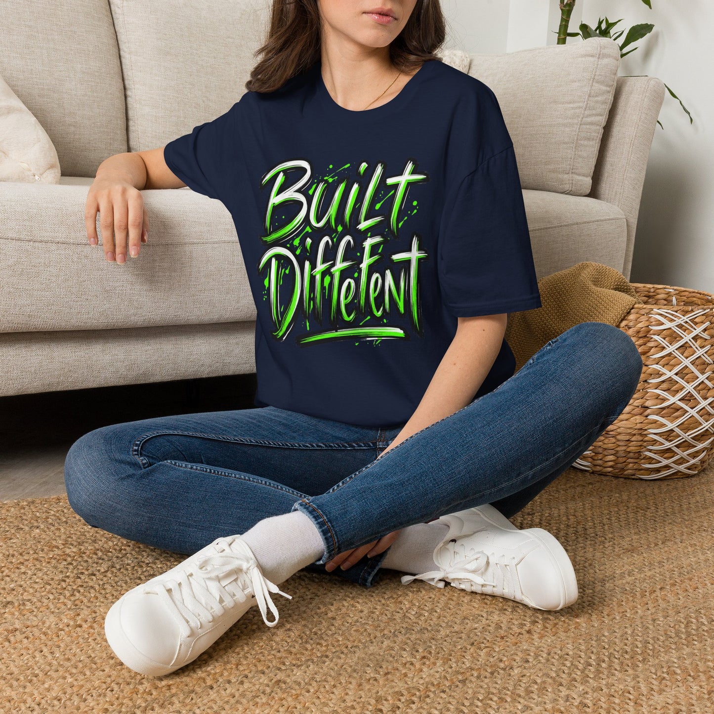 Built Different T-Shirt — Bold Neon Graffiti Tee