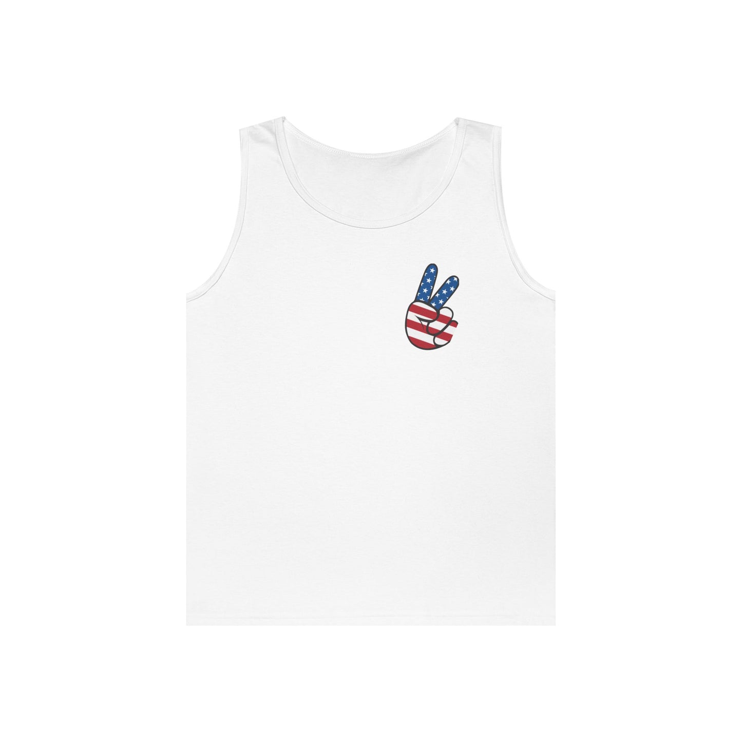 Unisex Heavy Cotton Tank Top - ‘V’ for America Graphic Tee, Perfect for July 4th Celebrations
