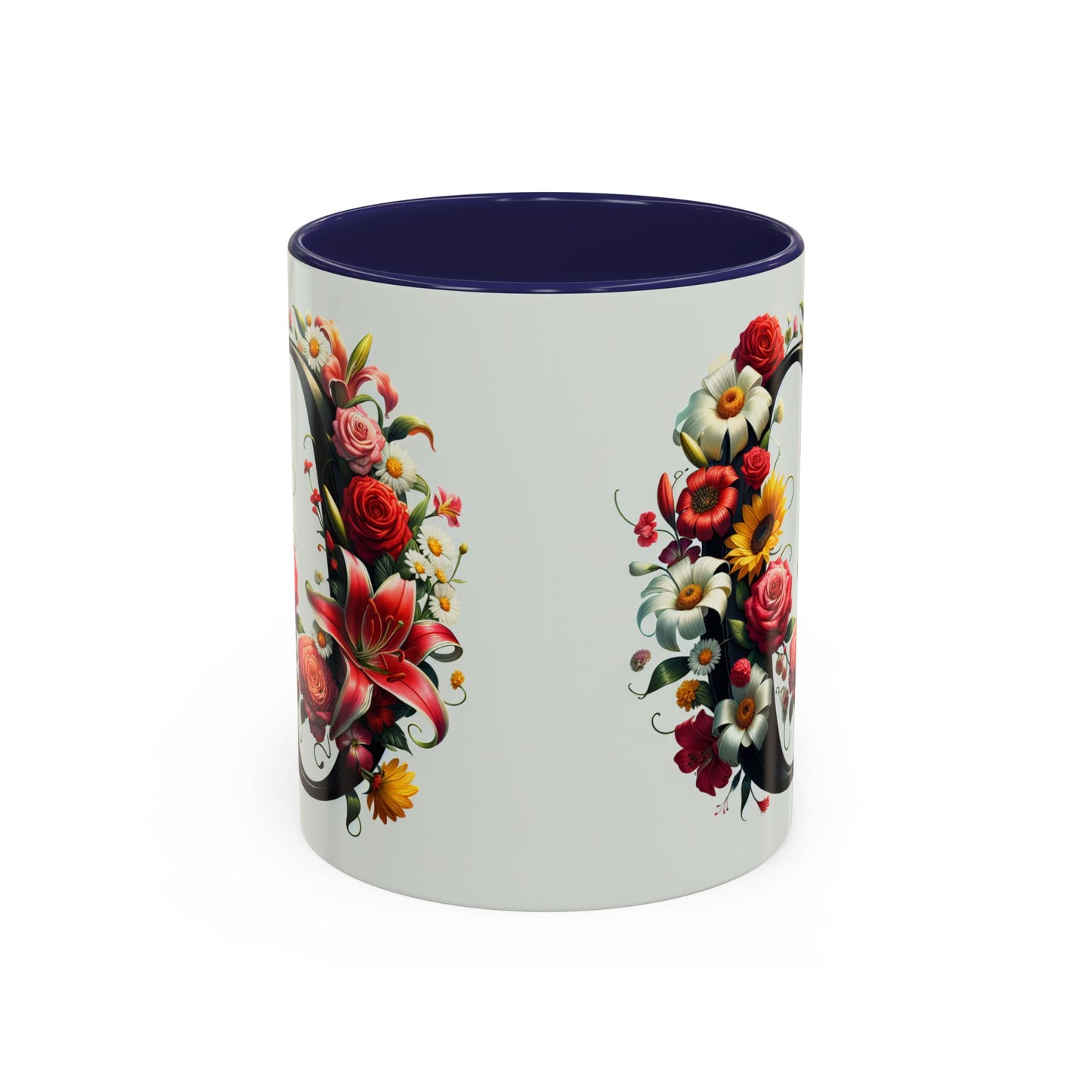 Floral Accent Coffee Mug - Elegant & Vibrant Design for Flower Lovers