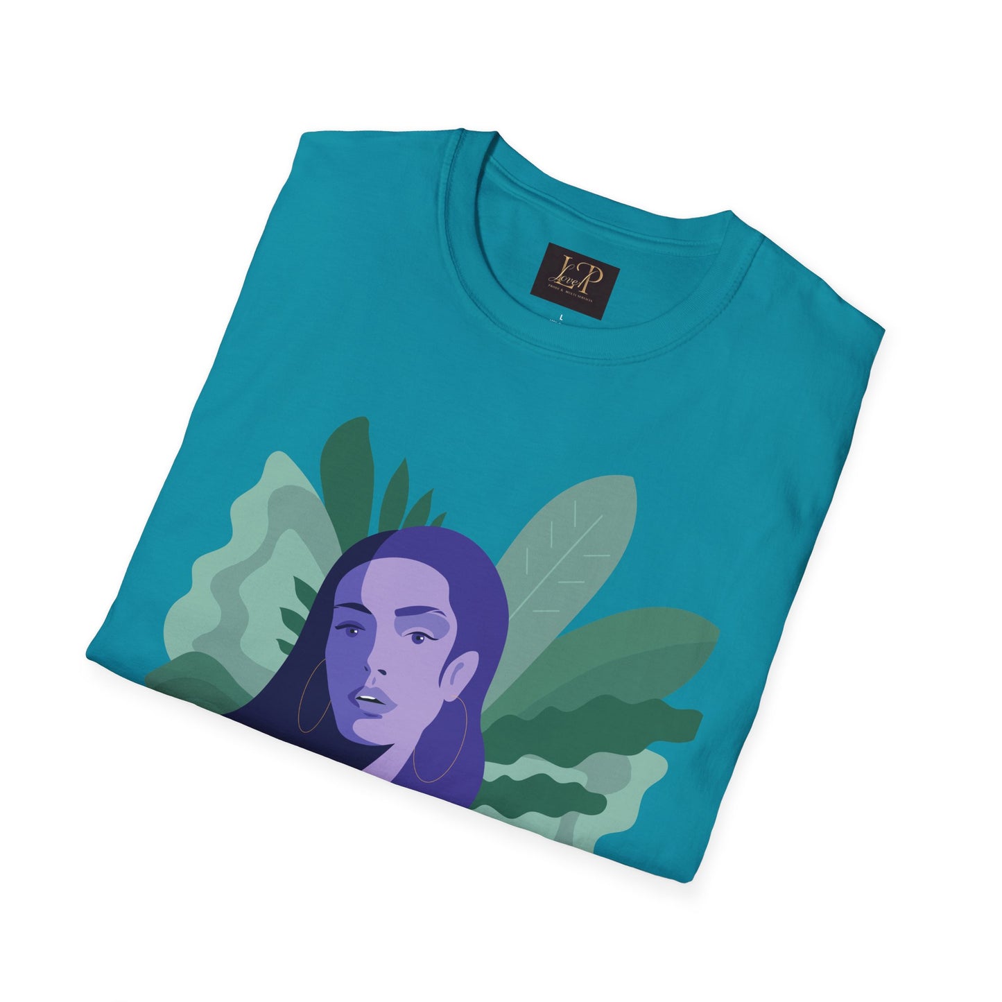 Chic Botanical Portrait T-Shirt for Nature Lovers