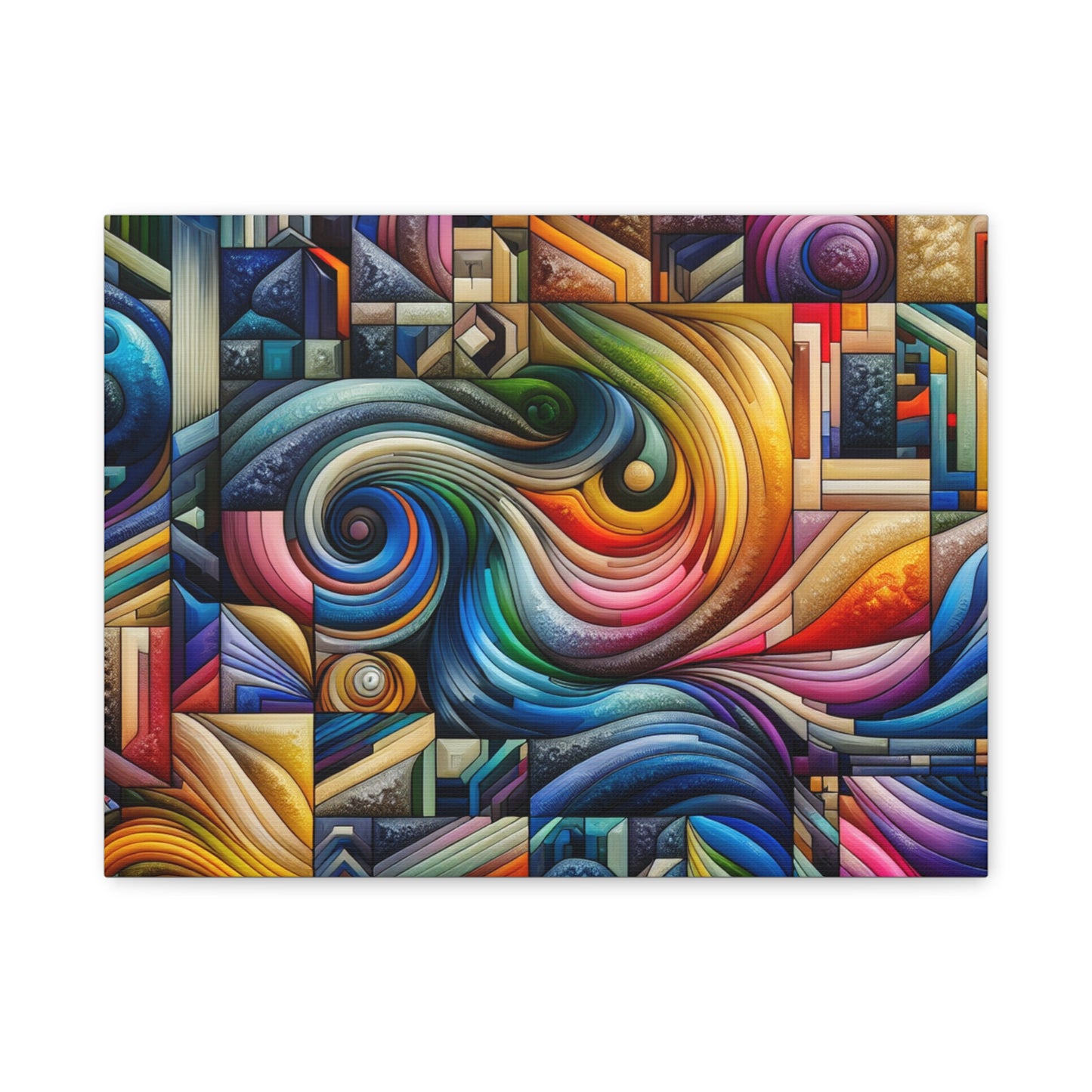 Vibrant Abstract Swirl Matte Canvas Art - Colorful Home Decor