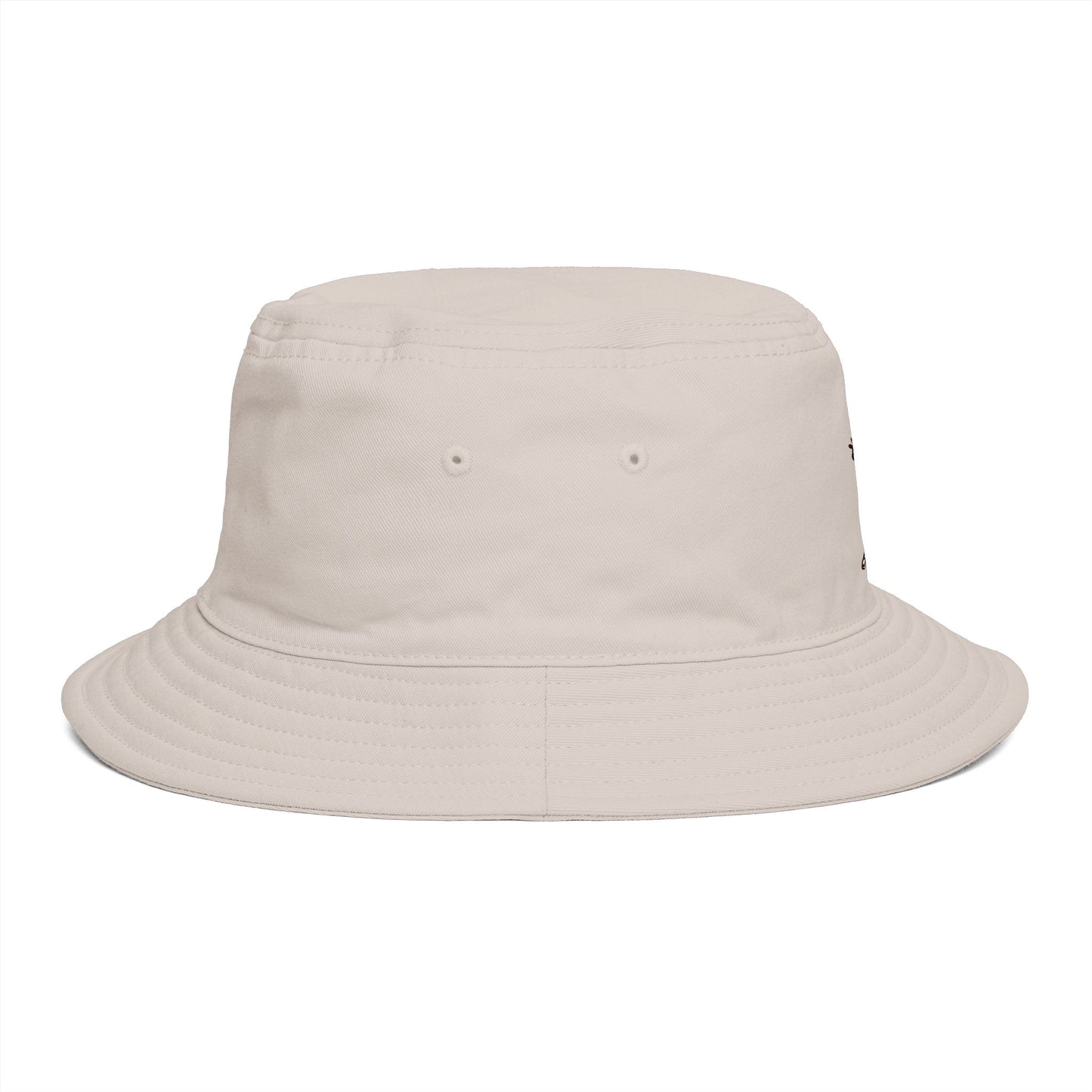 Bucket Hat — Minimal Brown Streetwear Hat with Back-Turn Character Graphic