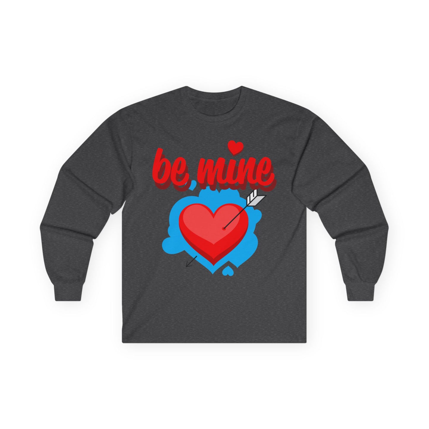 Be Mine Heart Long Sleeve Tee — Valentine’s Day Cupid Arrow Design