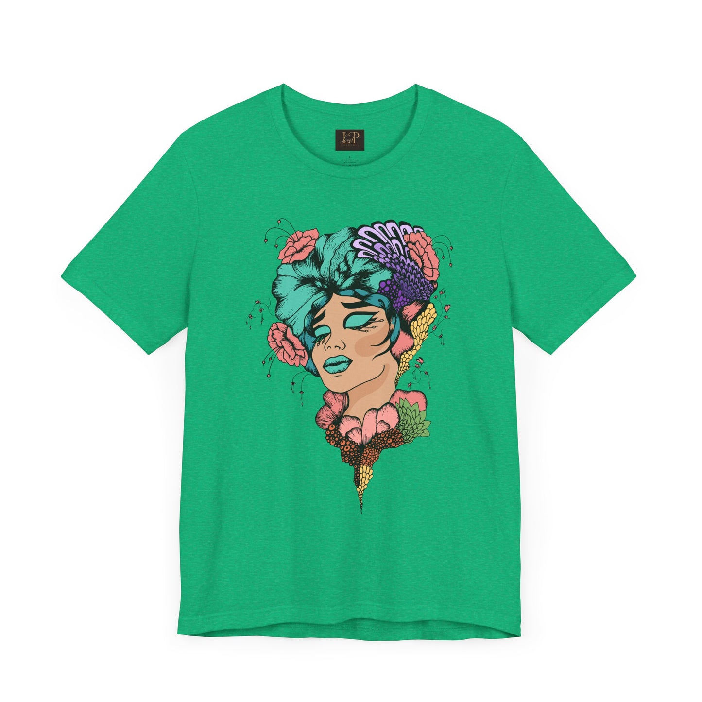 Artistic Floral Unisex Tee with Vibrant Design