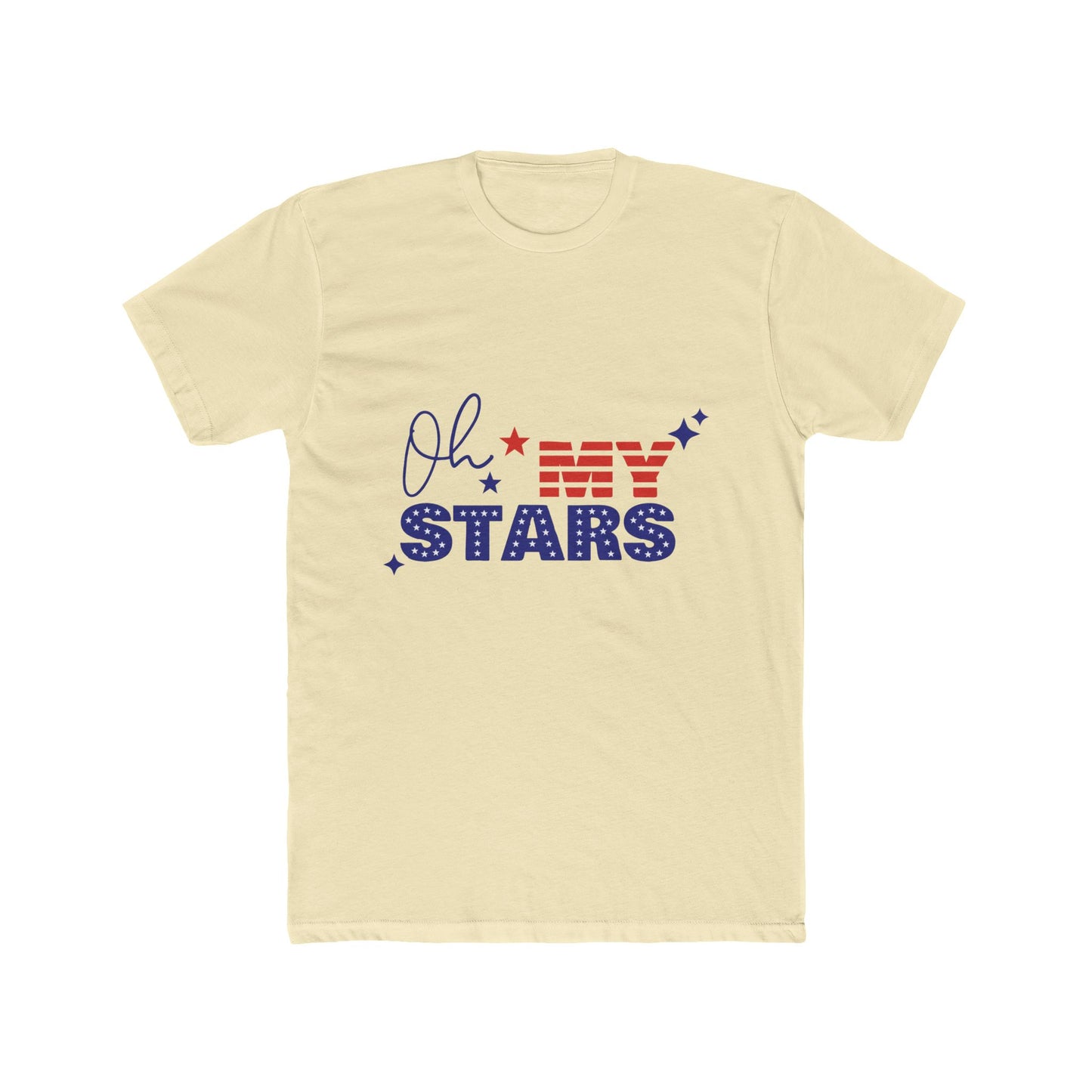 Patriotic Unisex Cotton Crew Tee - "Oh My Stars" Design