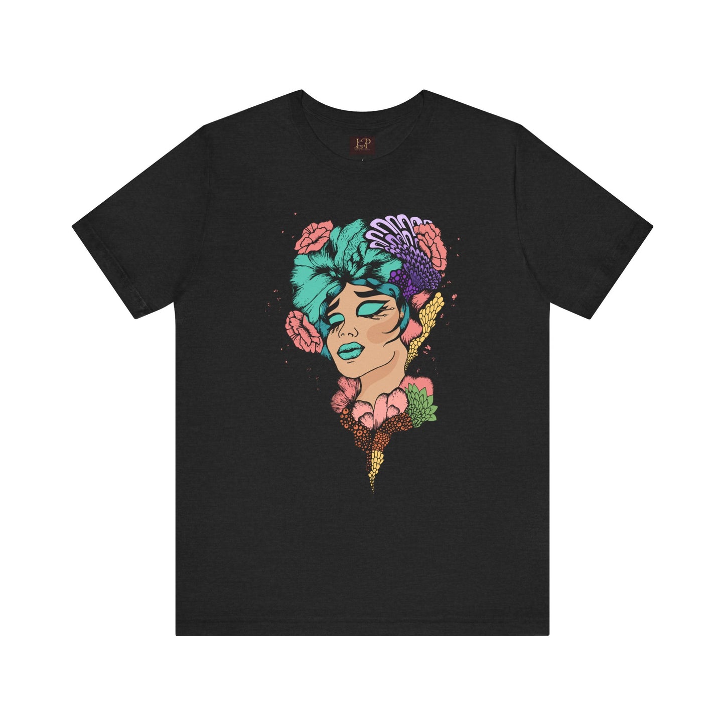 Artistic Floral Unisex Tee with Vibrant Design