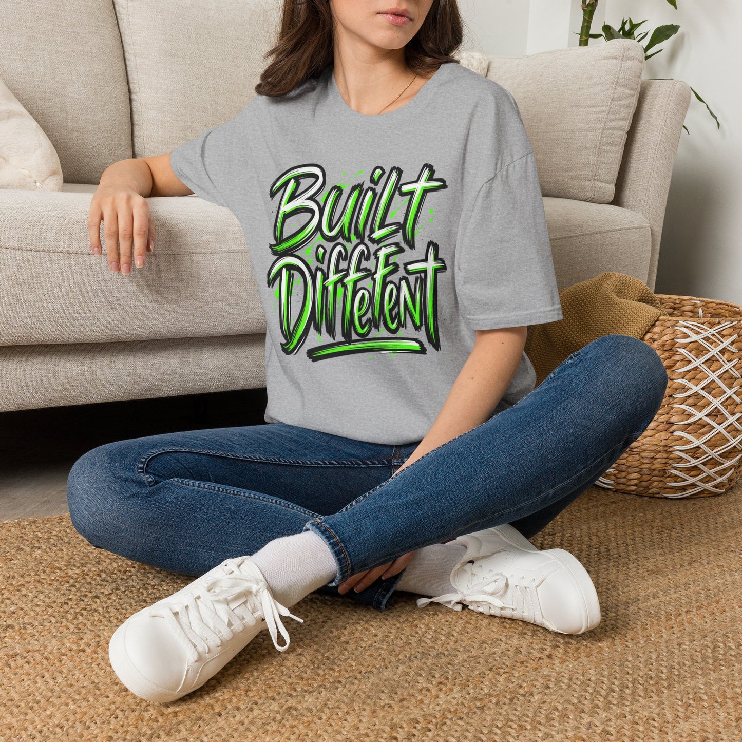 Built Different T-Shirt — Bold Neon Graffiti Tee