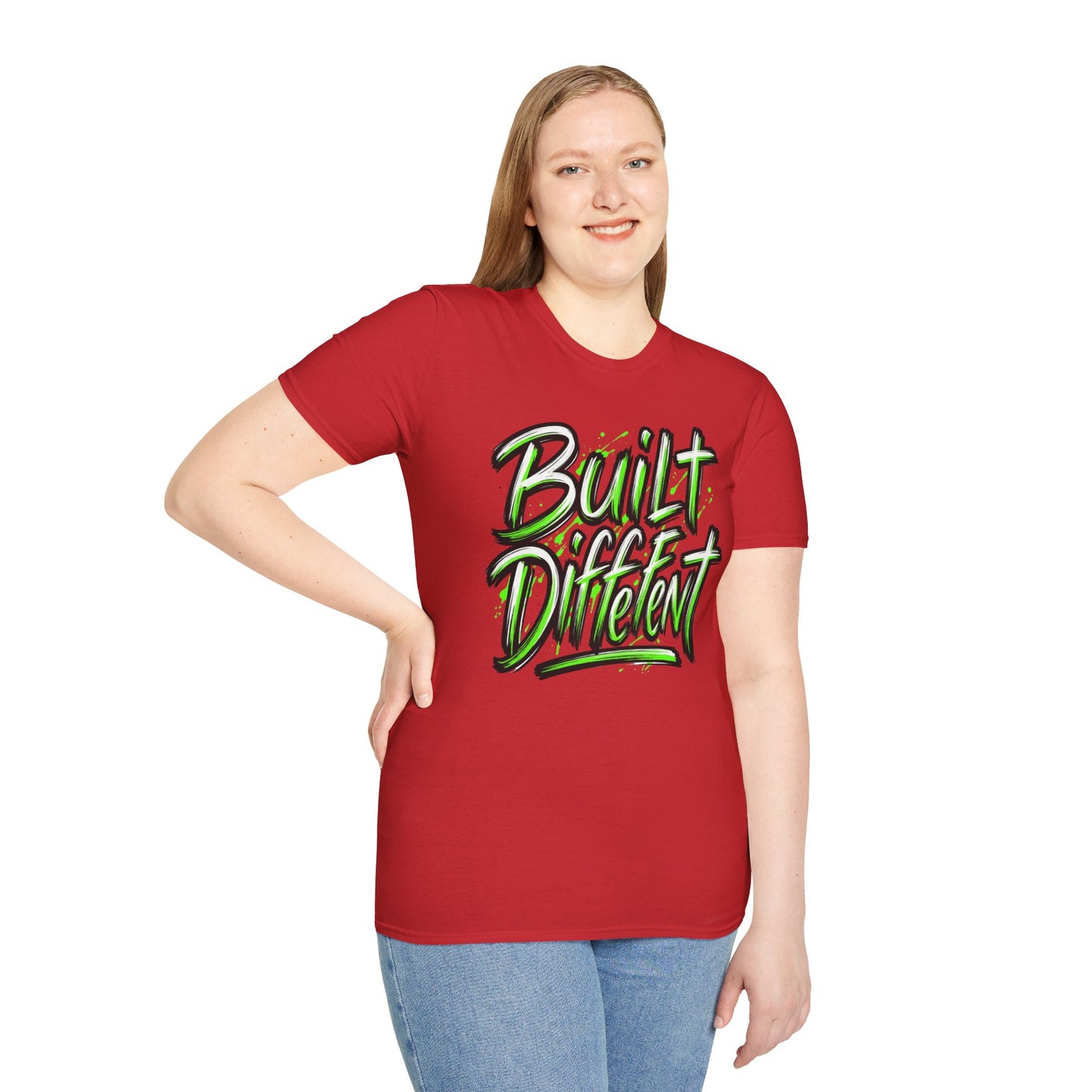 Built Different T-Shirt — Bold Neon Graffiti Tee