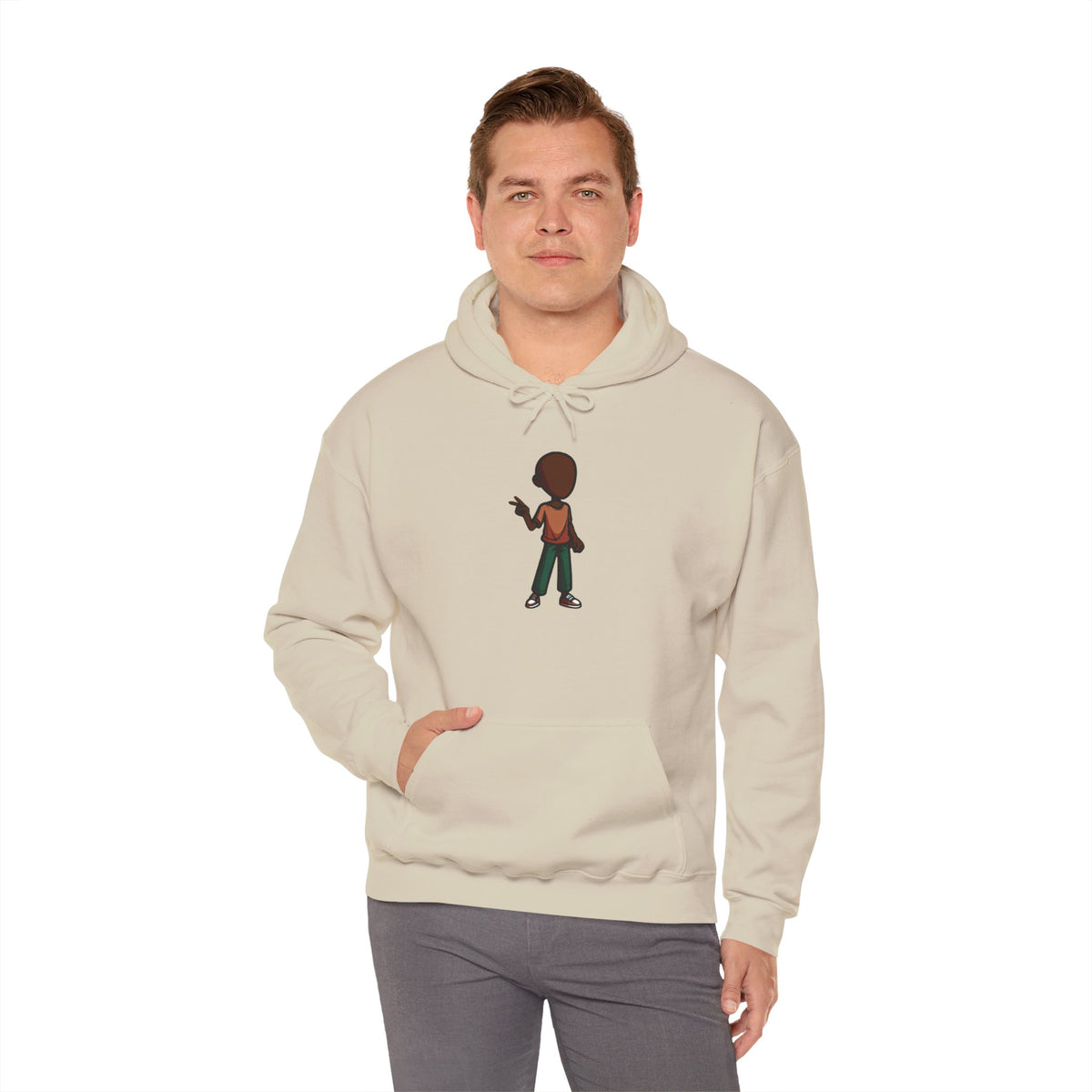 Make Haiti The Pearl of the Antilles Again Hoodie — Cartoon Figure Back Print