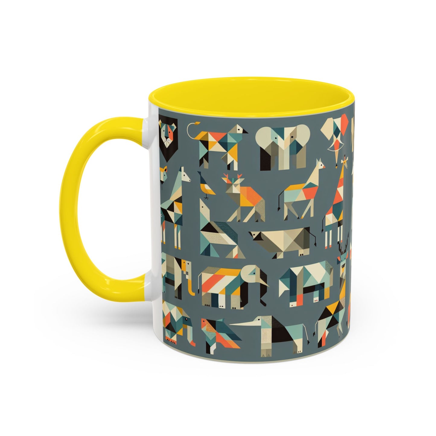 Colorful Animal Print Accent Coffee Mug - Unique 11/15oz Ceramic Cup for Nature Lovers