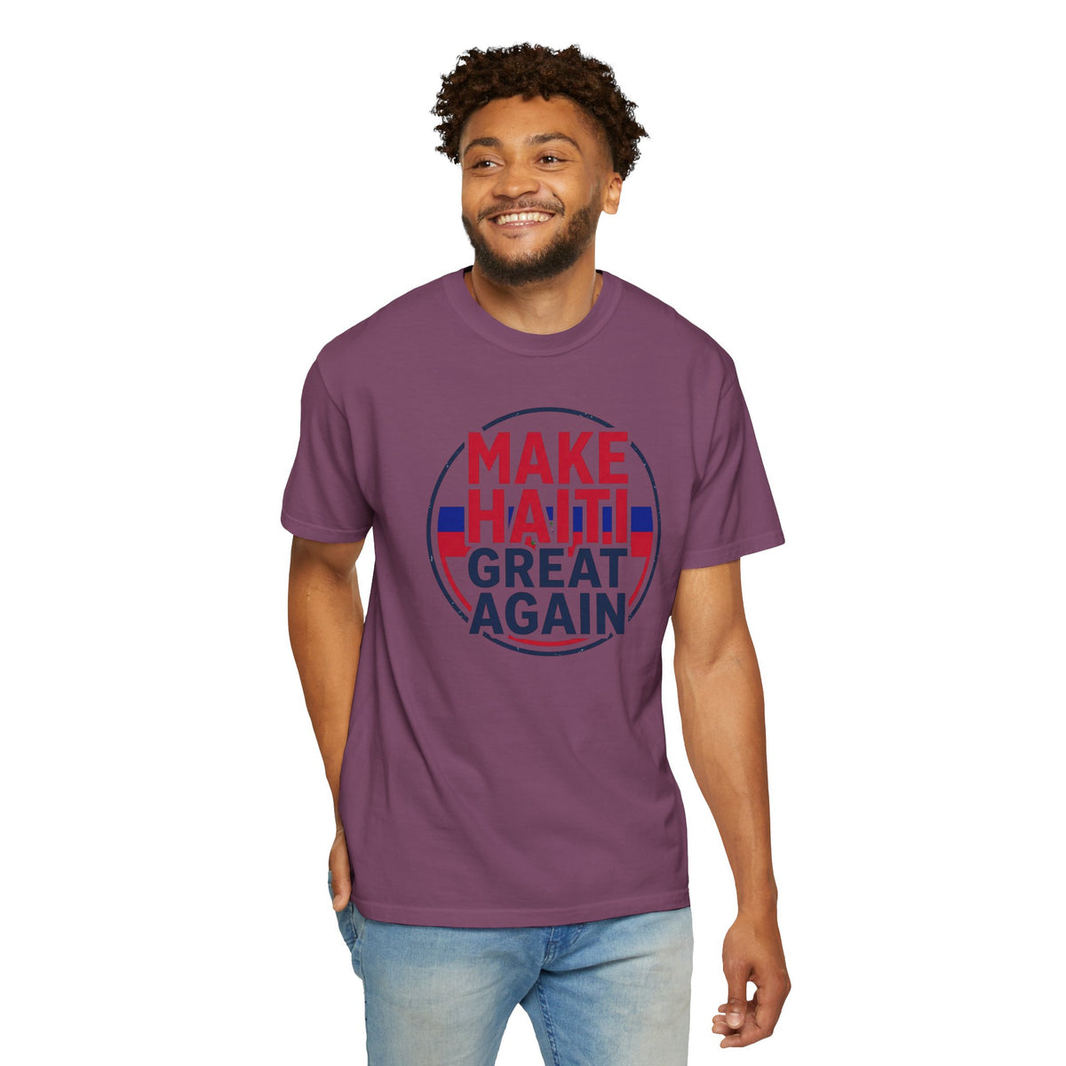 Make Haiti Great Again T-Shirt — Political Slogan Tee with Small Back Graphic