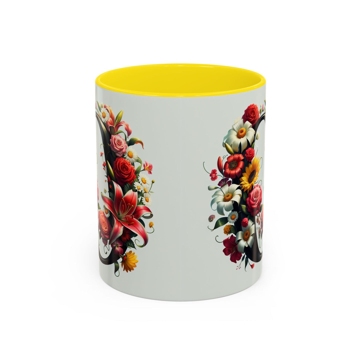 Floral Accent Coffee Mug - Elegant & Vibrant Design for Flower Lovers