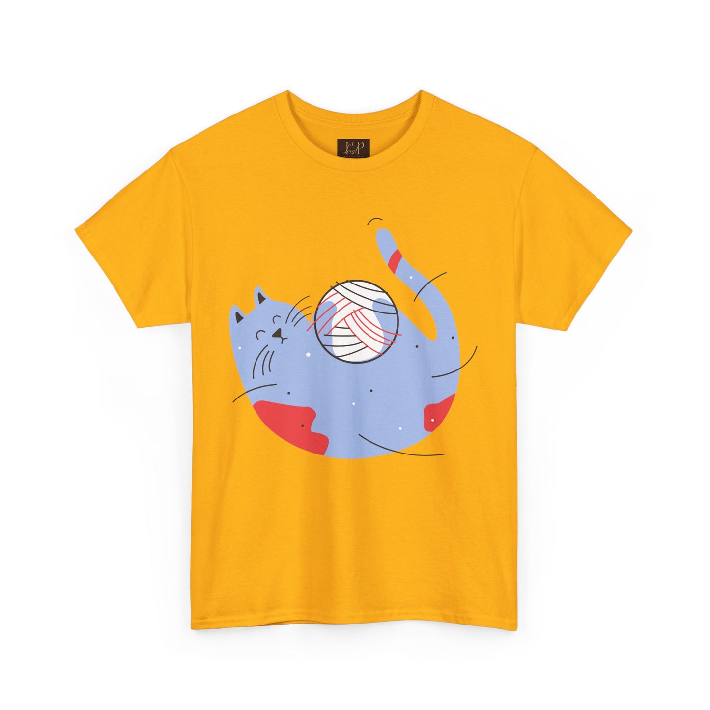 Playful Cat Design Unisex Heavy Cotton Tee - Perfect Gift for Cat Lovers