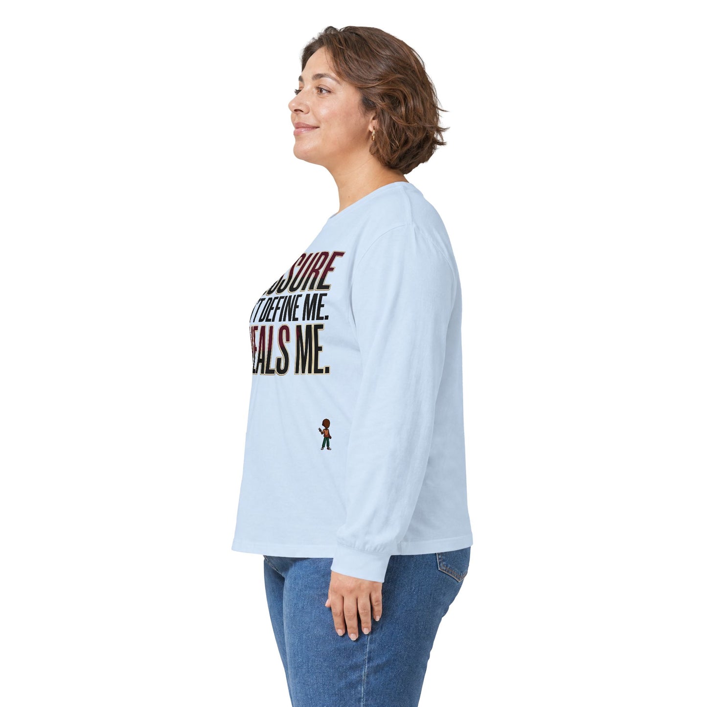 Long Sleeve Tee — "Pressure Doesn't Define Me, It Reveals Me" Motivational Shirt