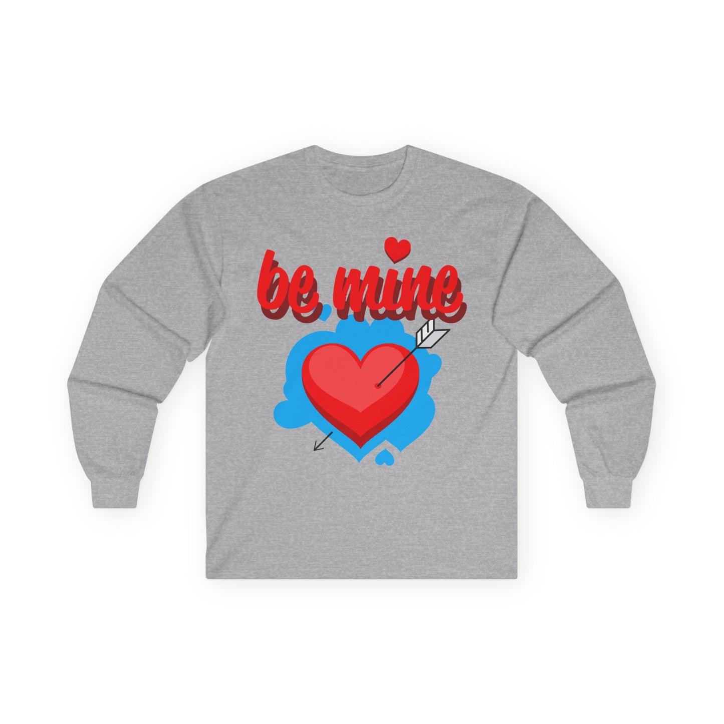 Be Mine Heart Long Sleeve Tee — Valentine’s Day Cupid Arrow Design