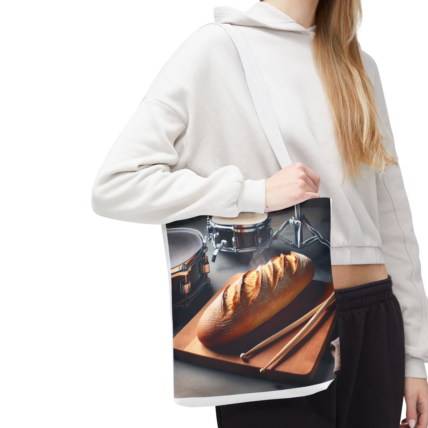 Bread & Drums Tote Bag – Perfect for Food Lovers & Musicians