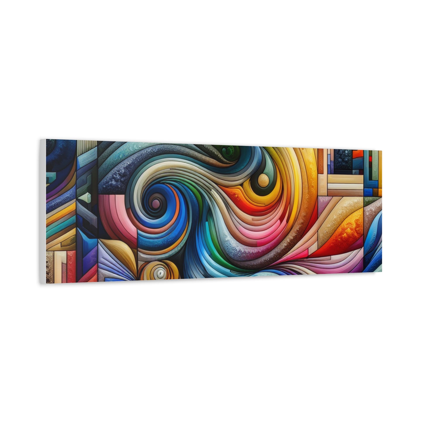 Vibrant Abstract Swirl Matte Canvas Art - Colorful Home Decor