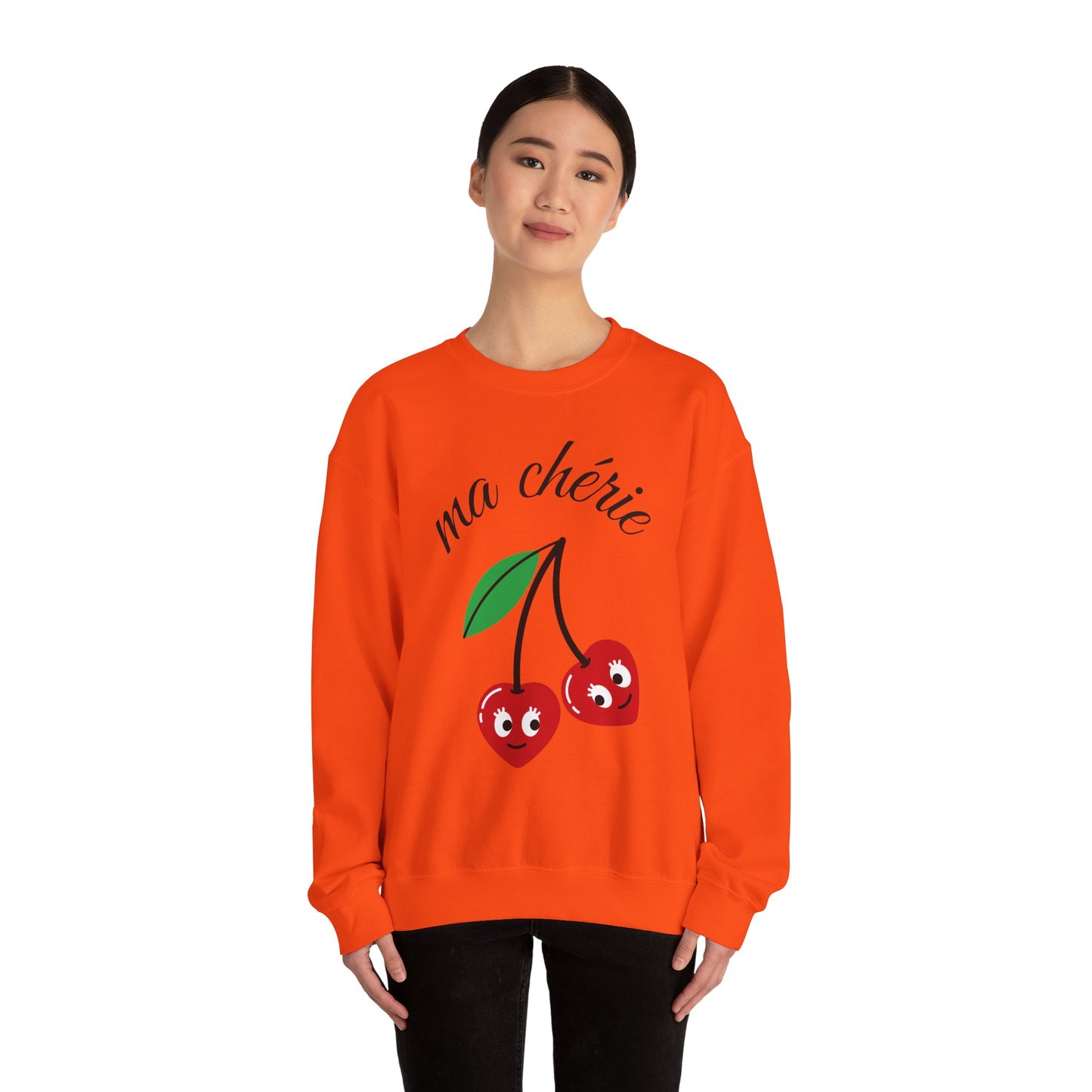 Cute Cherry Graphic Crewneck Sweatshirt - 'ma chérie'