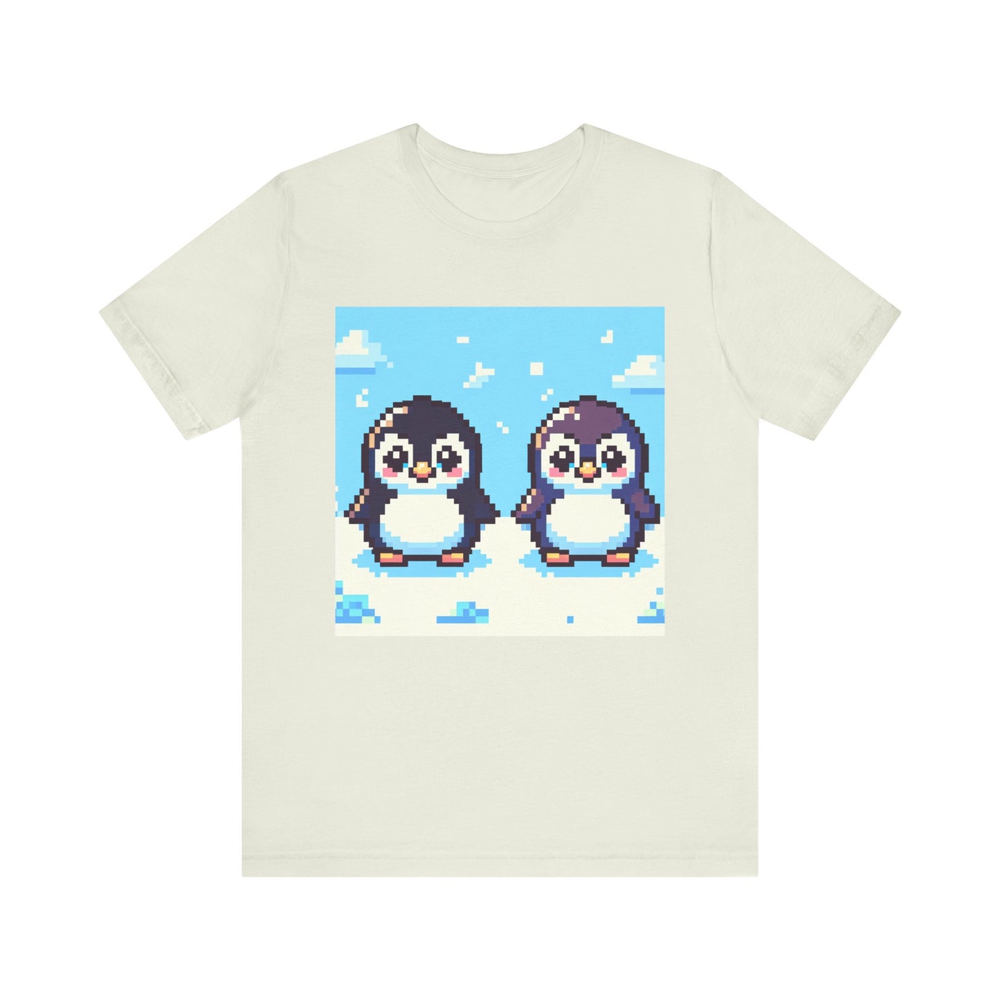 Cute Pixel Penguin Unisex Tee - Fun & Playful Short Sleeve Shirt for Animal Lovers