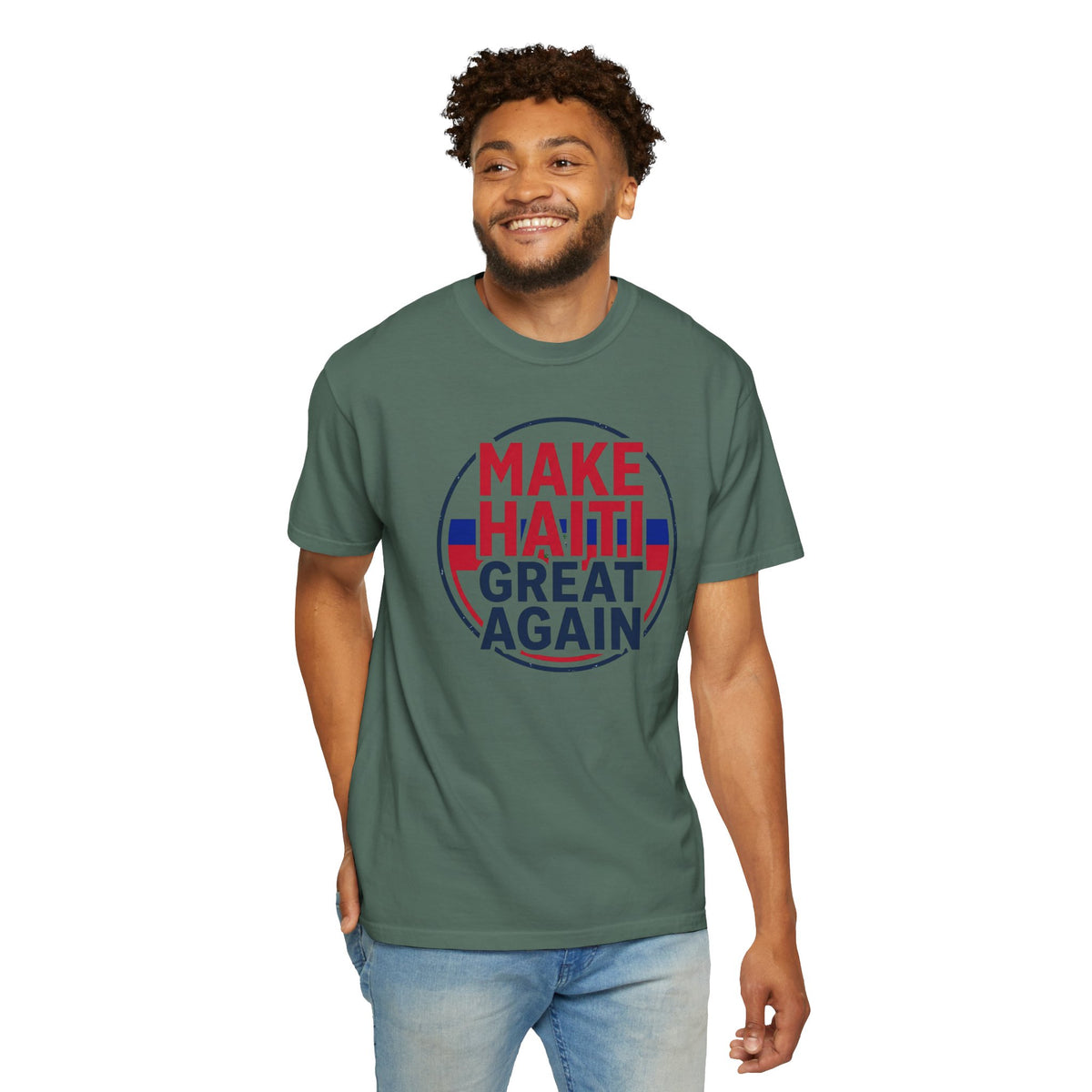 Make Haiti Great Again T-Shirt — Political Slogan Tee with Small Back Graphic