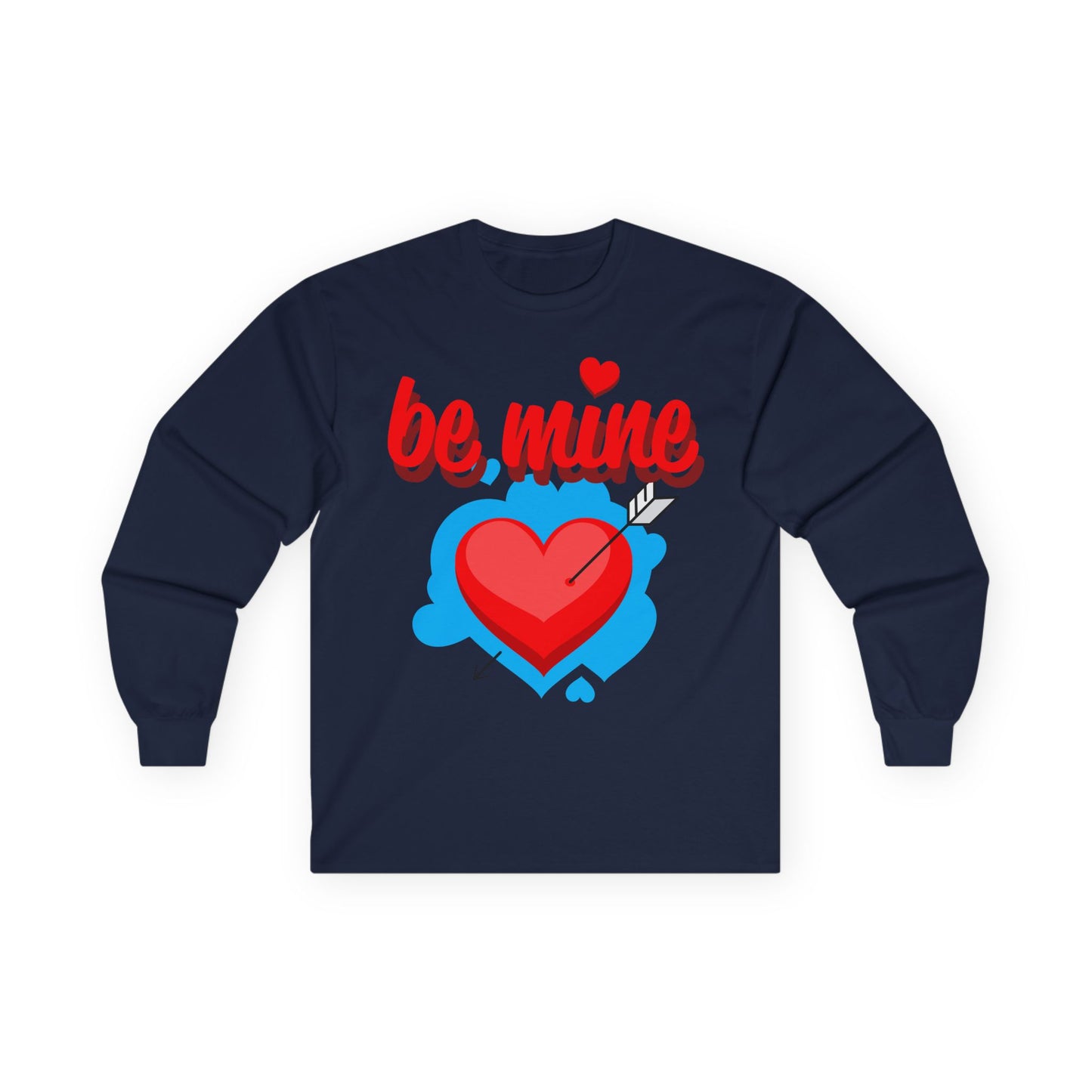Be Mine Heart Long Sleeve Tee — Valentine’s Day Cupid Arrow Design