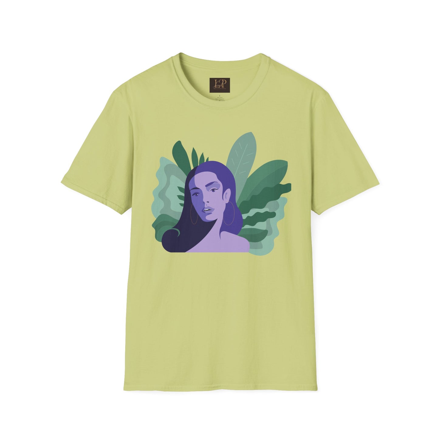 Chic Botanical Portrait T-Shirt for Nature Lovers