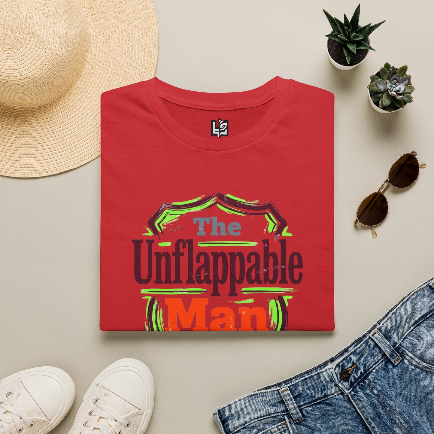 The Unflappable Man T-Shirt — Funny Retro Badge Graphic Tee