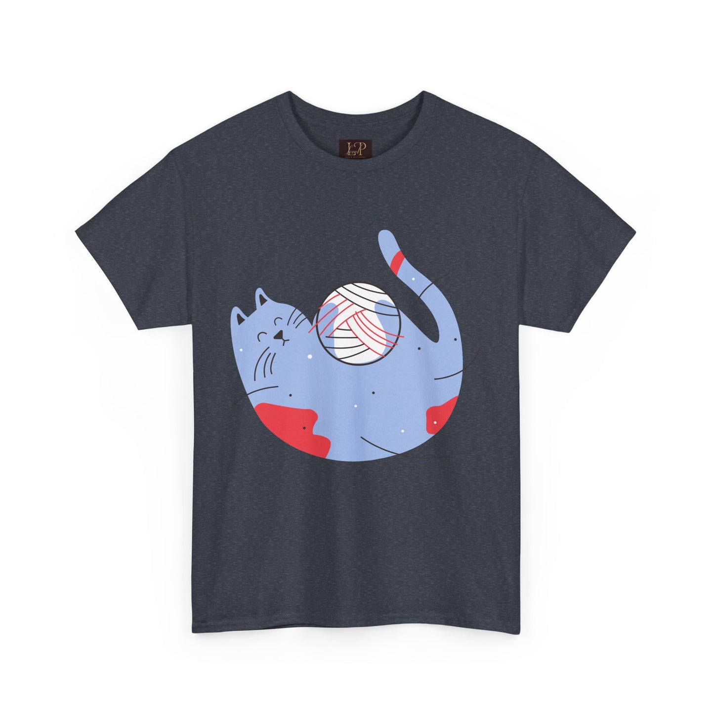 Playful Cat Design Unisex Heavy Cotton Tee - Perfect Gift for Cat Lovers