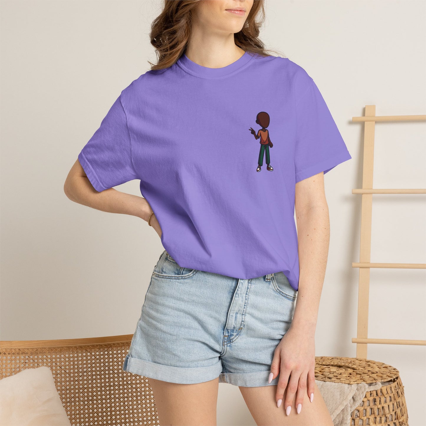 Minimalist Little Boy Graphic T-Shirt — Small Chest Illustration, Casual Kids/Youth Tee
