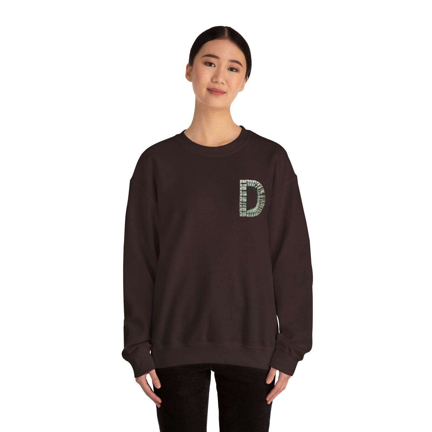 Unisex Crewneck Sweatshirt with 'D' and Dollar Sign Design | Stylish & Cozy Apparel for Casual Days