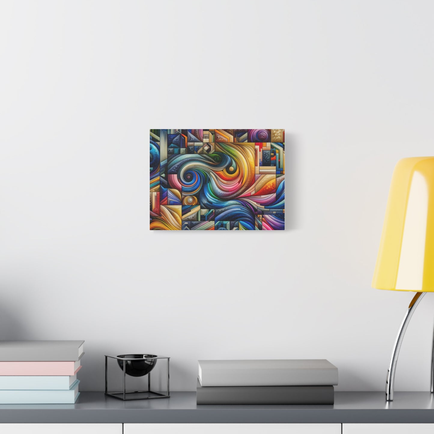 Vibrant Abstract Swirl Matte Canvas Art - Colorful Home Decor