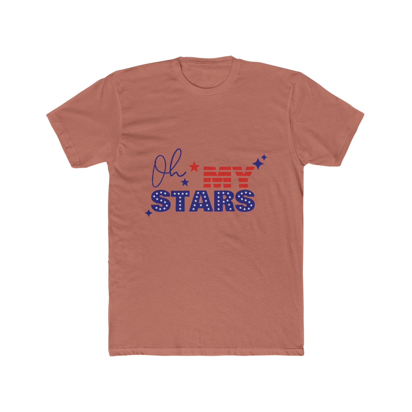 Patriotic Unisex Cotton Crew Tee - "Oh My Stars" Design