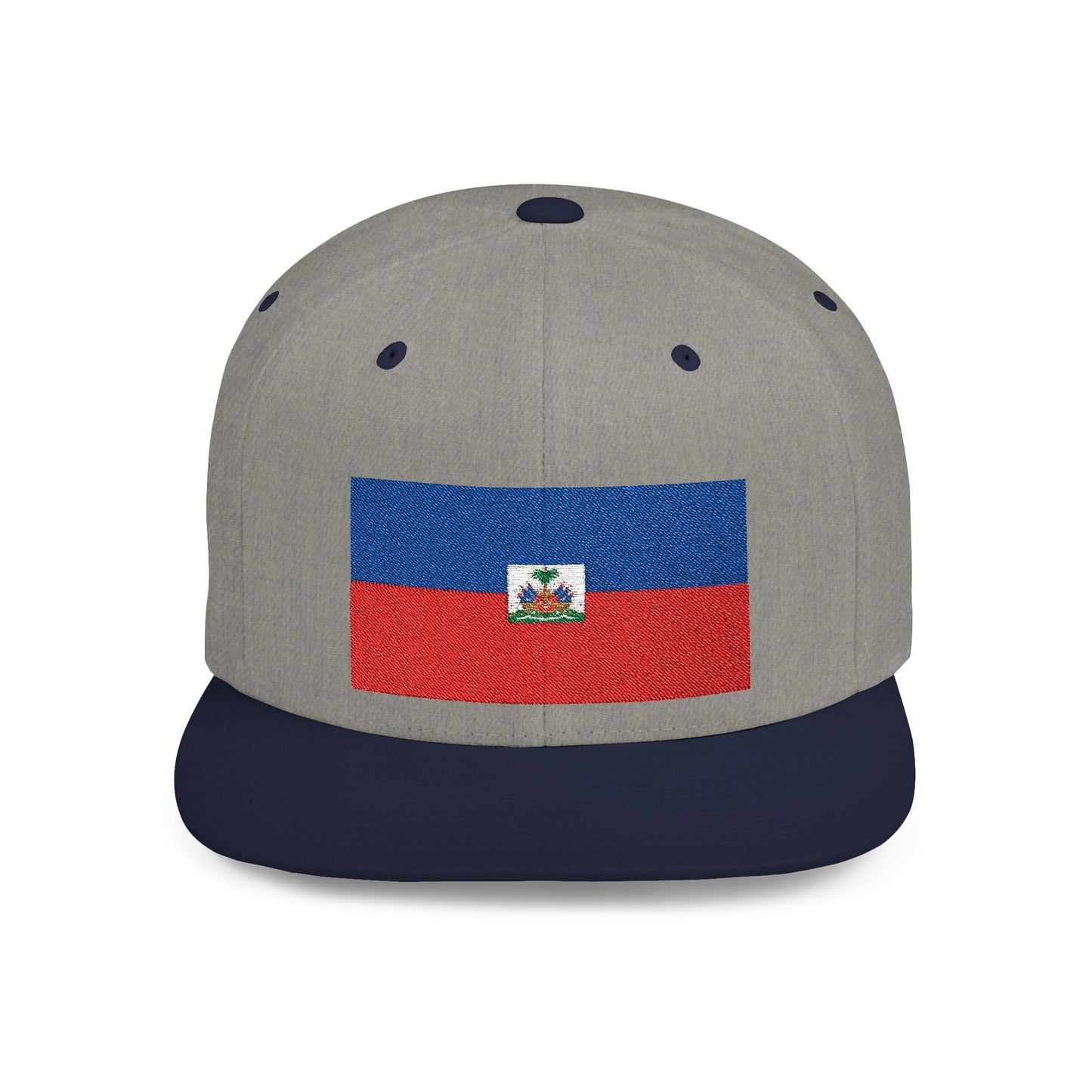 Haitian Flag Flat Bill Snapback Cap - Stylish Headwear for Cultural Celebrations