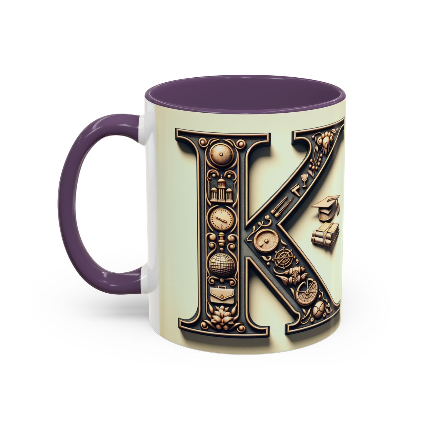 Personalized Initial K Accent Coffee Mug - Perfect Gift for Graduates or Book Lovers