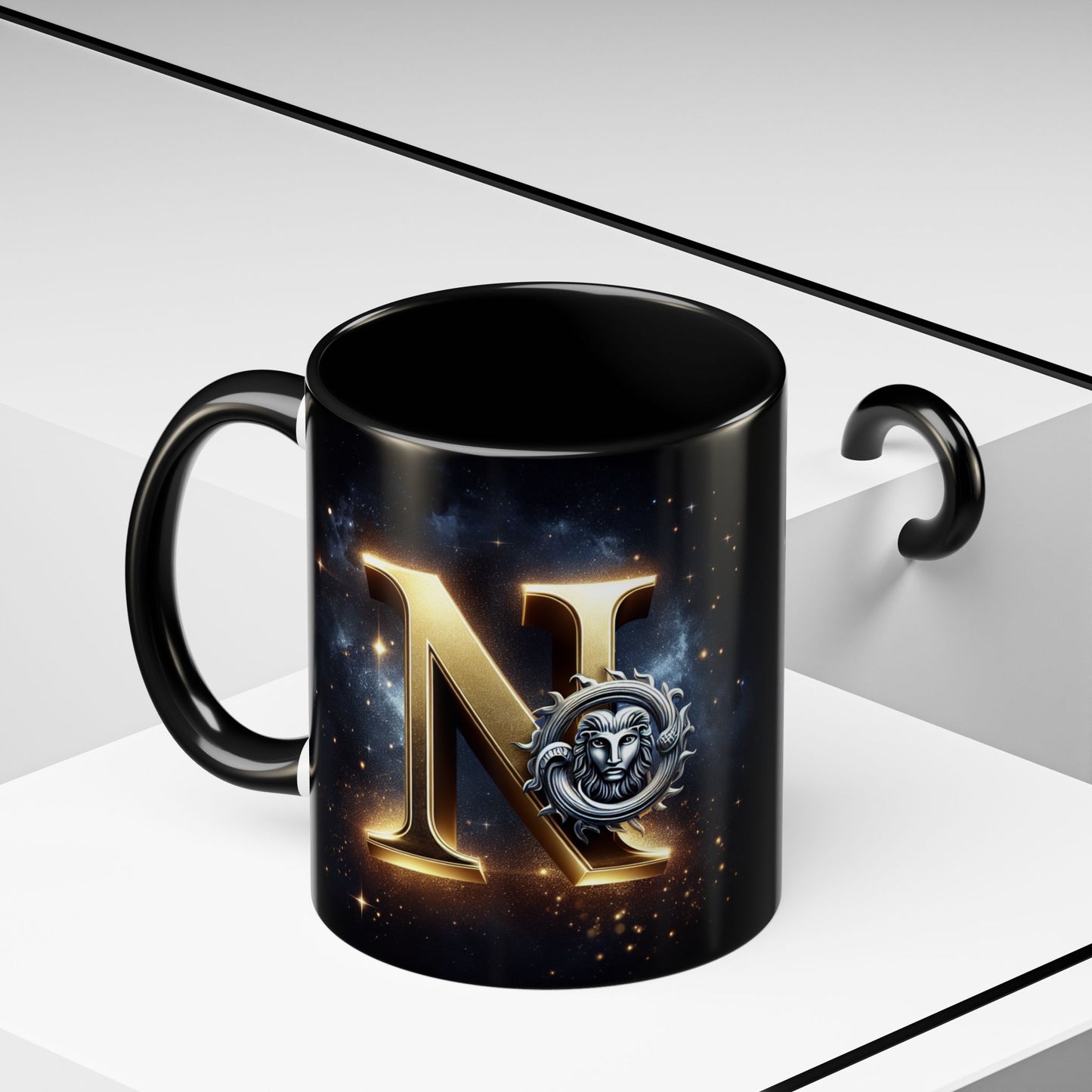 Personalized Zodiac Lion Accent Coffee Mug - Astrology Gift