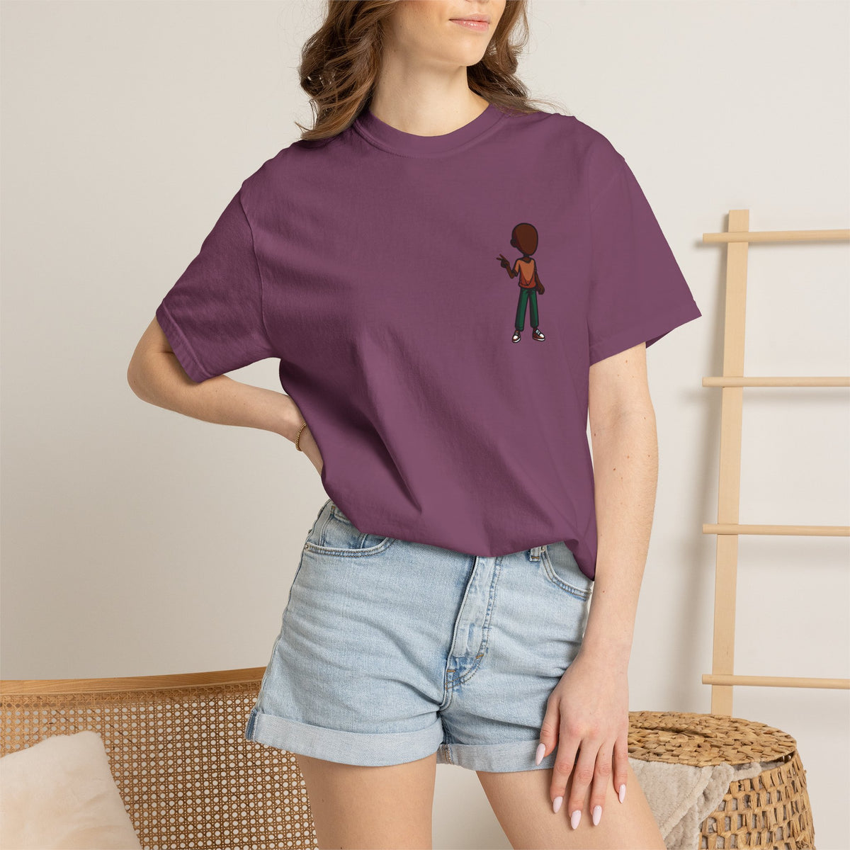 Minimalist Little Boy Graphic T-Shirt — Small Chest Illustration, Casual Kids/Youth Tee
