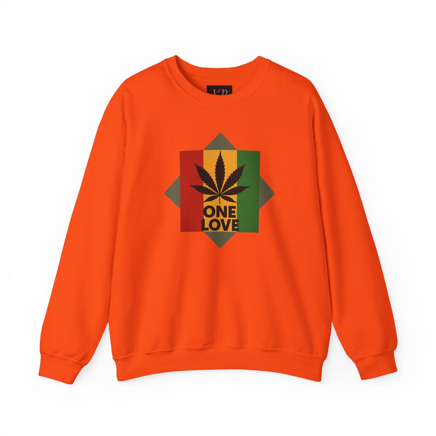 One Love Cannabis Crewneck Sweatshirt | Unisex Pullover | Cozy Streetwear, Gift for Stoners, Rasta Style Sweatshirt, Chill Vibes Apparel