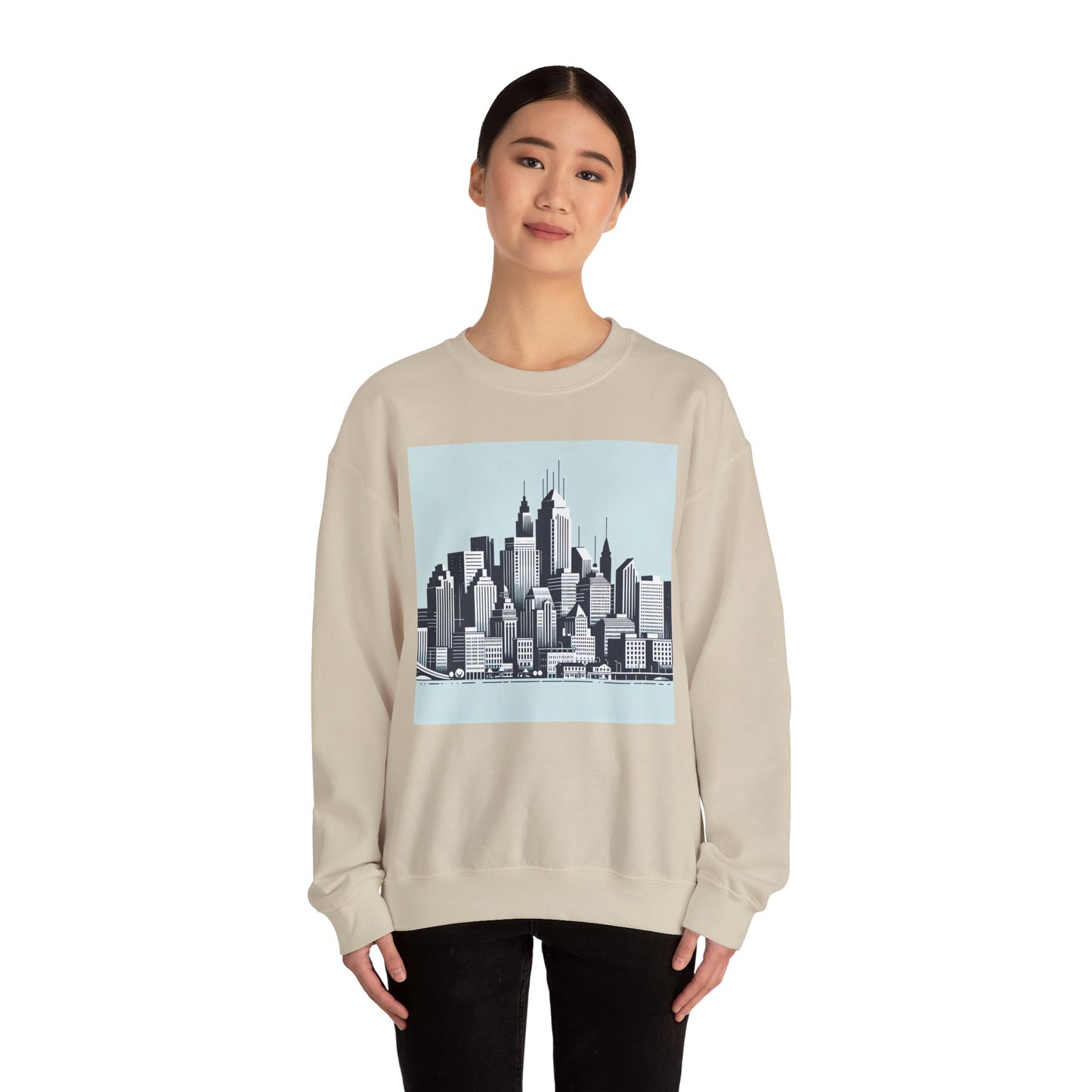 Cityscape Unisex Heavy Blend™ Crewneck Sweatshirt - Cozy Urban Vibes