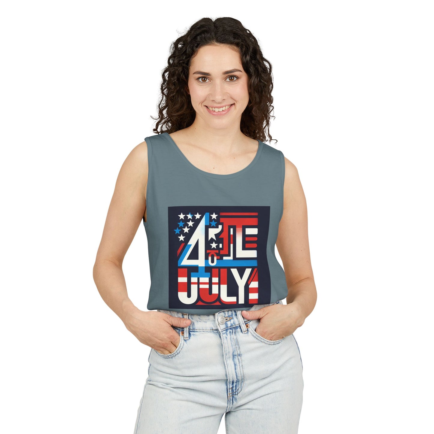 Patriotic Fourth of July Tank Top, American Flag Tee, Summer Celebration Apparel, Unisex Graphic Shirt, USA Independence Day Outfit