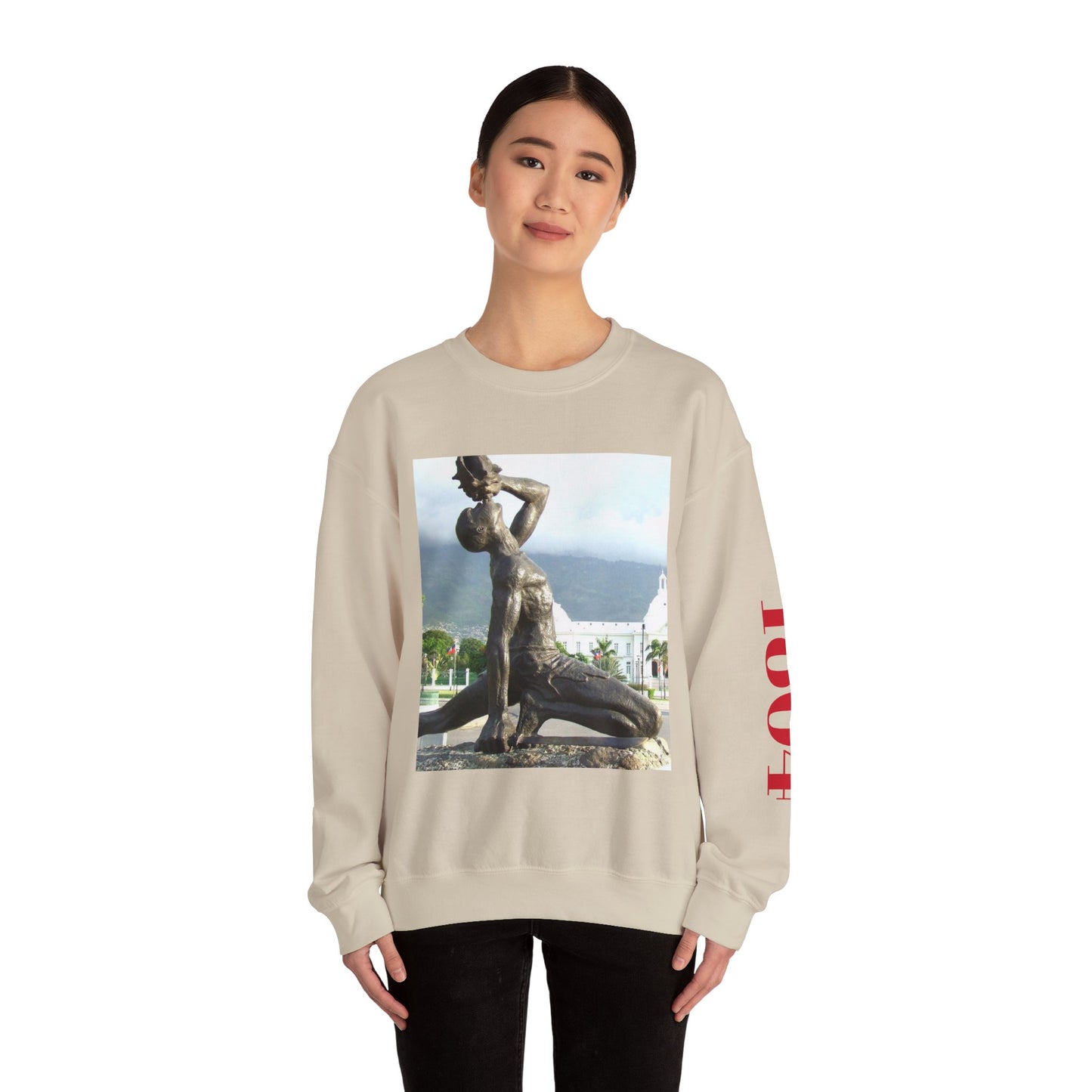 Artistic Unisex Crewneck Sweatshirt with Statue Design