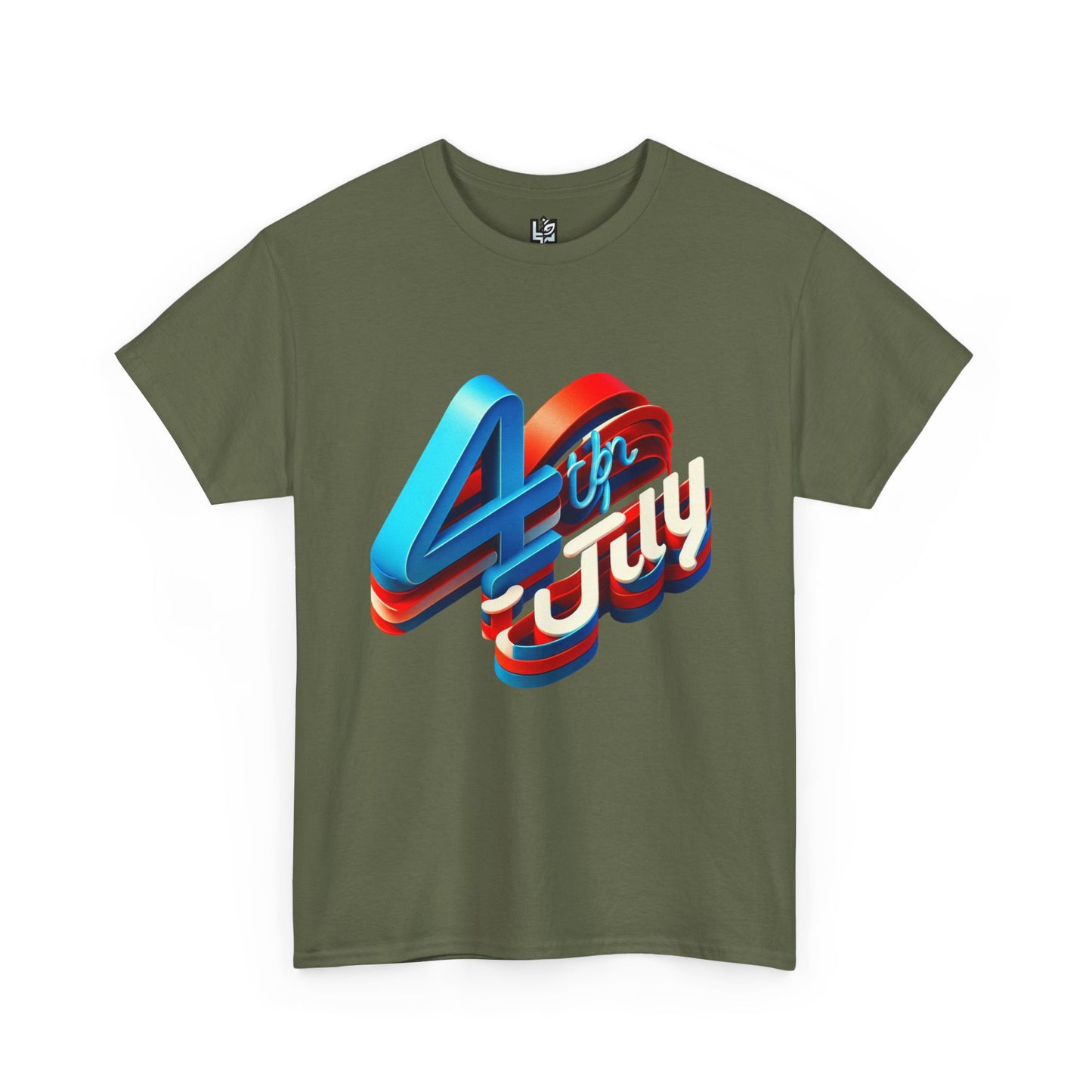 4th of July Unisex Heavy Cotton Tee, Patriotic Shirt, Independence Day Apparel, Summer Event T-Shirt, Casual Graphic Tee