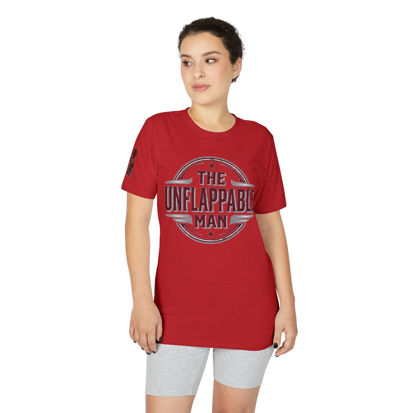 The Unflappable Man T-Shirt – Vintage Badge Graphic Tee for Calm, Confident Guys