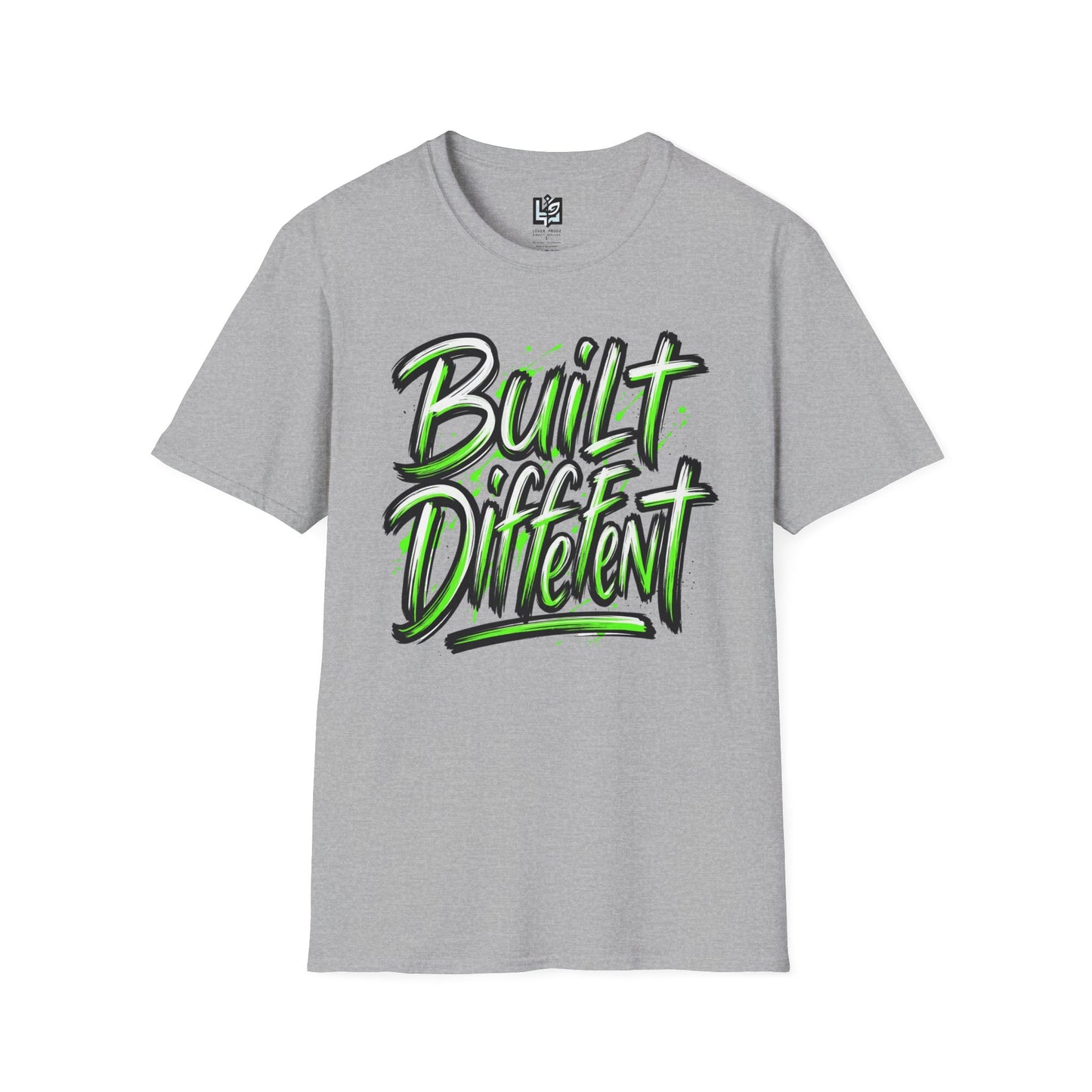 Built Different T-Shirt — Bold Neon Graffiti Tee