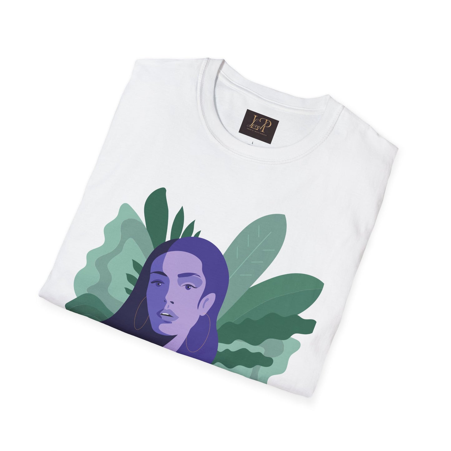 Chic Botanical Portrait T-Shirt for Nature Lovers
