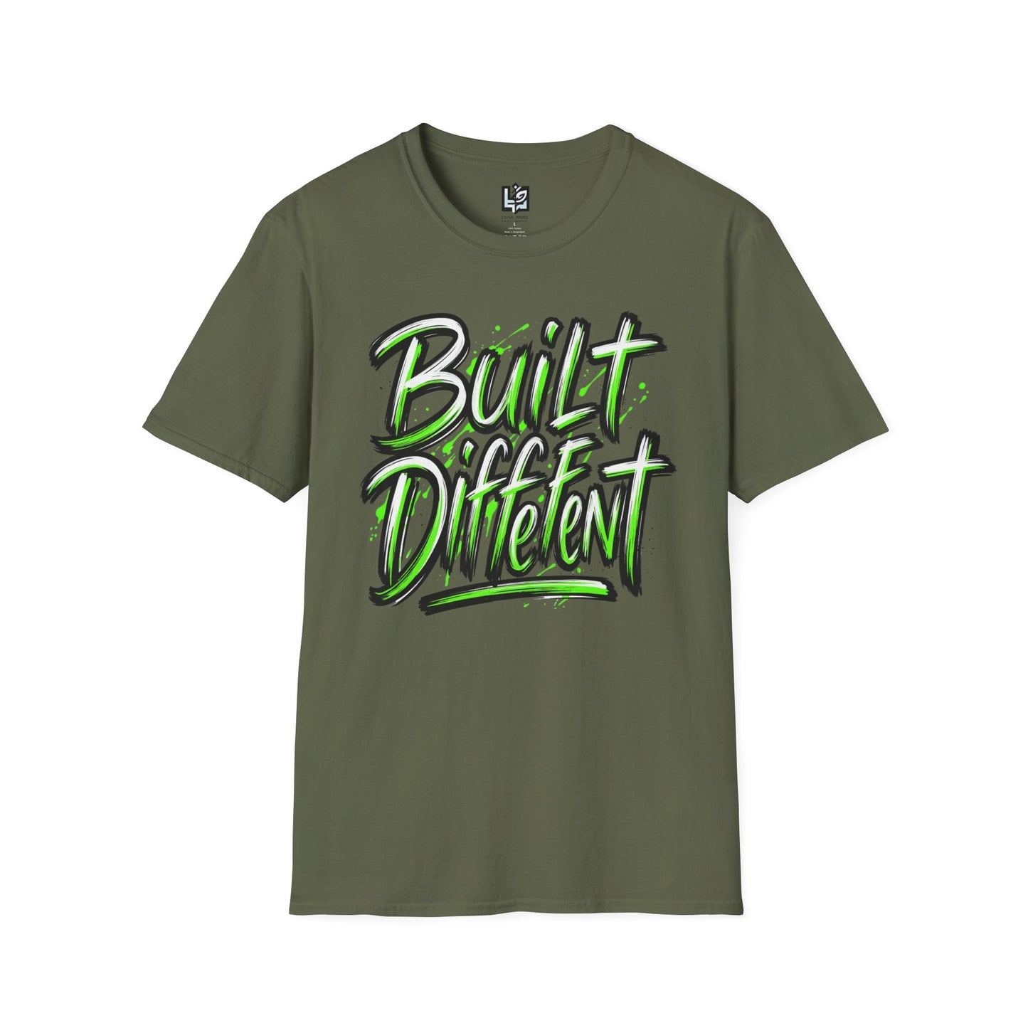 Built Different T-Shirt — Bold Neon Graffiti Tee