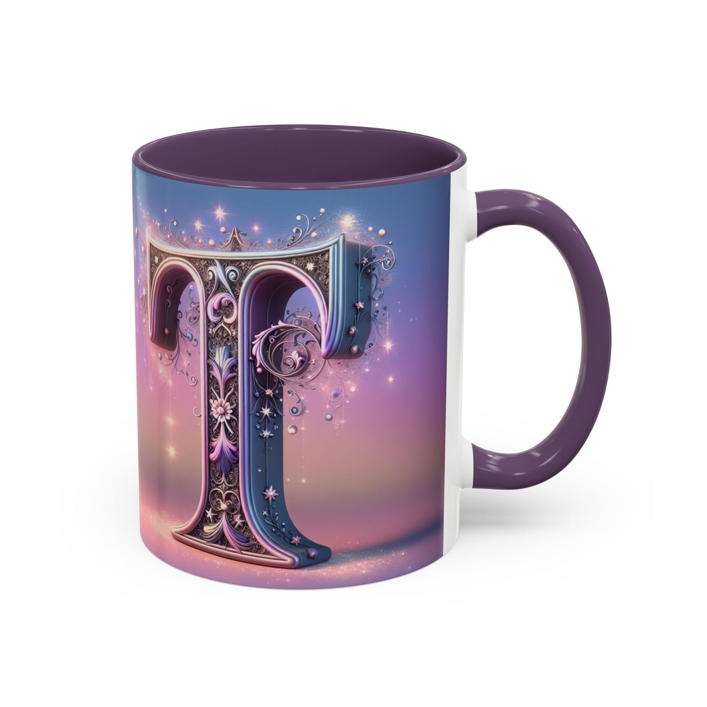 Elegant Decorative Letter "T" Coffee Mug - 11 & 15oz - Perfect Gift for Coffee Lovers!