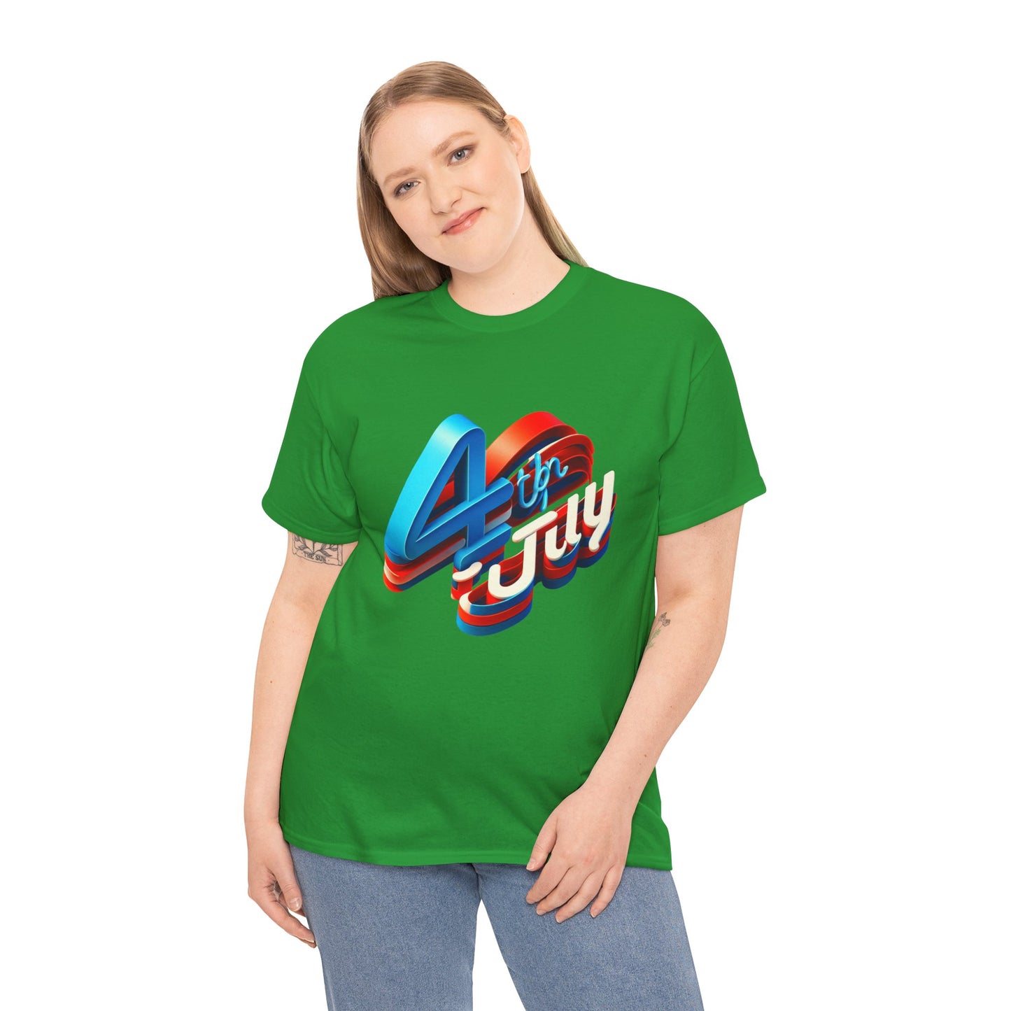 4th of July Unisex Heavy Cotton Tee, Patriotic Shirt, Independence Day Apparel, Summer Event T-Shirt, Casual Graphic Tee