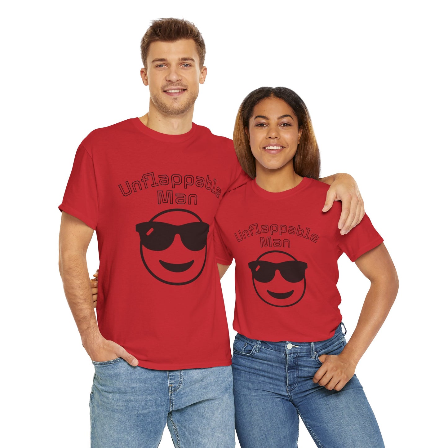 Unflappable Man Unisex Heavy Cotton Tee, Cool Graphic T-Shirt for Men, Perfect Gift for Birthdays, Casual Wear, Outdoor Activities