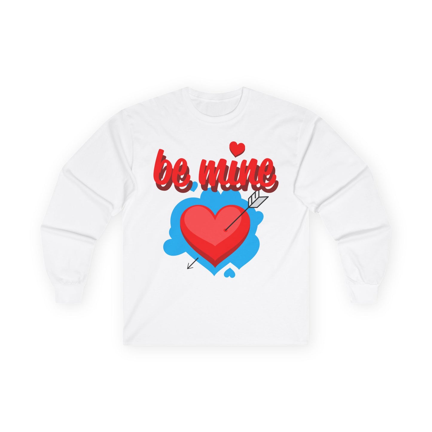 Be Mine Heart Long Sleeve Tee — Valentine’s Day Cupid Arrow Design